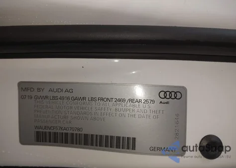 2019 Audi A5 45 Premium z USA, uszkodzony, nr VIN WAUENCF57KA070780